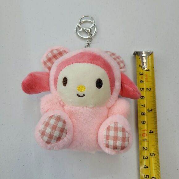 Brand New My Melody Pink Plaid Plushies Keychain - Picture 4 of 8
